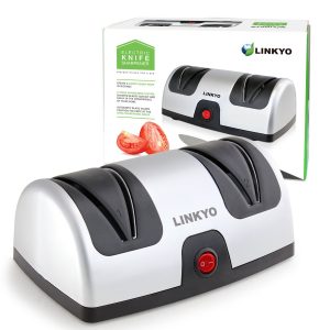 4. LINKYO Electric Knife Sharpener featuring Automatic Blade Positioning Guides - 2 Stage Knife Sharpening System